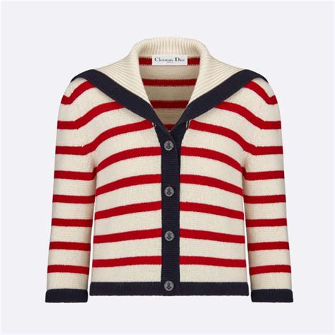 Women's Marinière in wool cardigan 